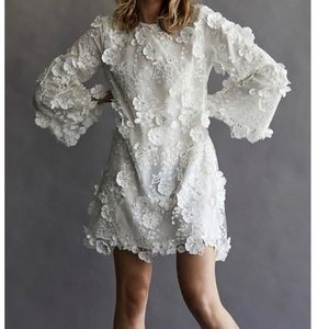 Free People white petal dress size XS